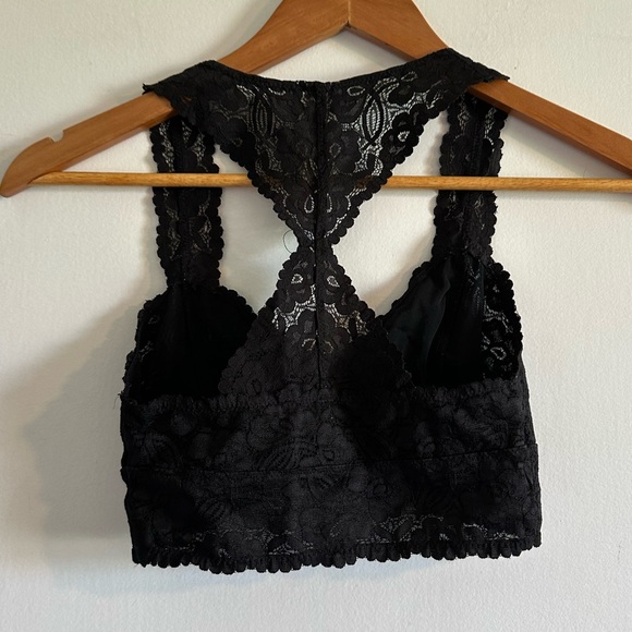 Intimately Free People Black Galloon Racerback Lace Bralette Size XS EUC - Picture 3 of 6